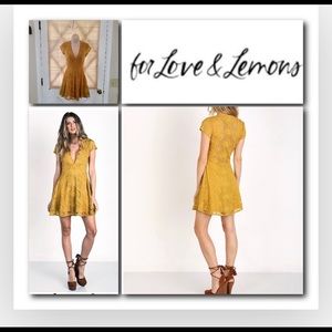 For Love and Lemons Sienna dress in Goldenrod excellent condition size xs